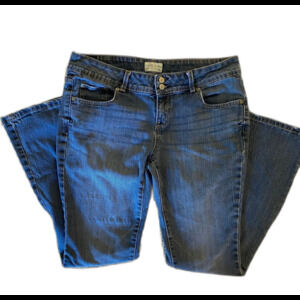 Aeropostale Womens Denim Hailey Flare Distressed Jeans Size 13 14 cute Pockets